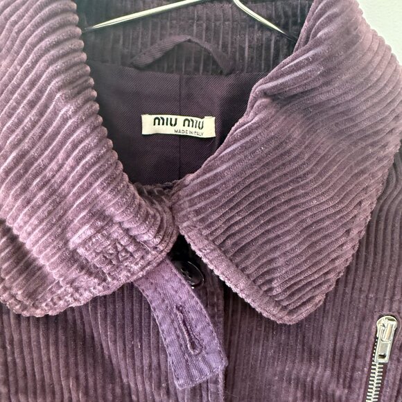 Miu Miu Purple Corduroy Trench Coat - Picture 6 of 10